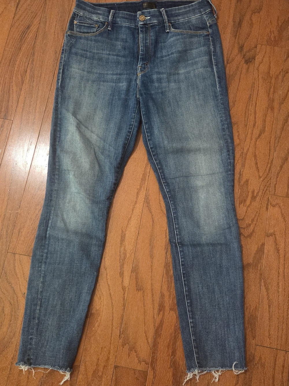 Mother Size 30 High Waisted Looker Ankle Fray Jeans: Not Rough Enough